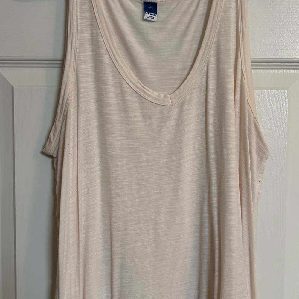 Old Navy Women's Luxe Tank Tops - Coral and Cream - Picture 3 of 4